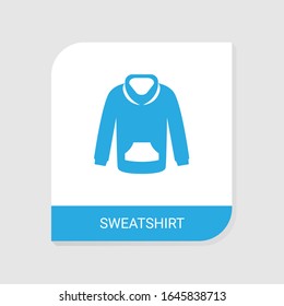 Editable filled sweatshirt icon from Clothes icons category. Isolated vector sweatshirt sign on white background