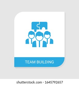 Editable filled Team building icon from Entrepreneurship icons category. Isolated vector Team building sign on white background