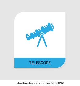 Editable filled telescope icon from Space Exploration icons category. Isolated vector telescope sign on white background