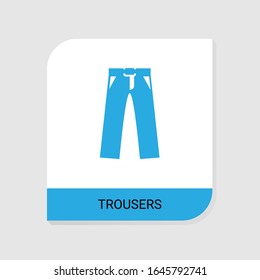 Editable filled trousers icon from Clothes icons category. Isolated vector trousers sign on white background
