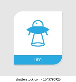 Icono de ufo editable de la categoría de iconos de exploración espacial. Signo ufo vectorial aislado en fondo blanco