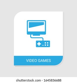 Bearbeitbar gefüllte Videospiele Symbol aus der Kategorie Hobbie Icons. Vektorillustration-Videospiele einzeln auf weißem Hintergrund