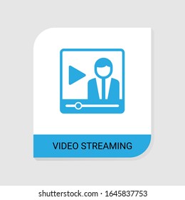Icono de streaming de vídeo editable de la categoría de iconos de transmisión de vídeo. Signo de transmisión de vídeo vectorial aislado en fondo blanco