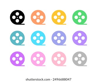 Carrete de película editable, icono de Vector de rollo de película. Película, cine, entretenimiento. Parte de una gran familia de iconos. Perfecto para interfaces de Web y App, presentaciones, infografías, etc