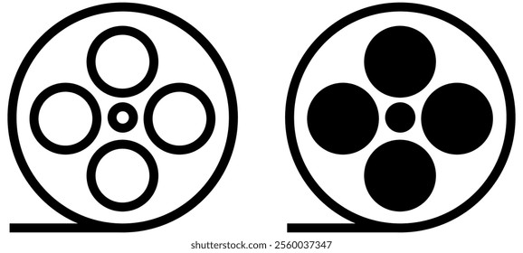 Editable film reel, movie roll vector icon. Movie, cinema, entertainment. Part of a big icon set family. Perfect for web and app interfaces, presentations, info graphics, etc