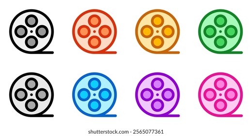 Editable film reel, movie roll vector icon. Movie, cinema, entertainment. Part of a big icon set family. Perfect for web and app interfaces, presentations, infographics, etc