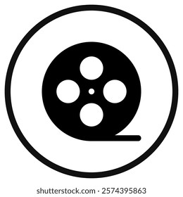 Editable film reel, movie roll vector icon. Movie, cinema, entertainment. Part of a big icon set family. Perfect for web and app interfaces, presentations, infographics, etc