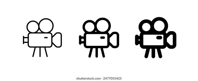 Editable film video camera, film production, studio vector icon. Movie, cinema, entertainment. Part of a big icon set family. Perfect for web and app interfaces, presentations, infographics, etc