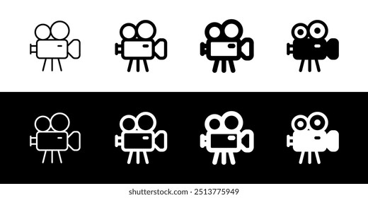 Editable film video camera, film production, studio vector icon. Movie, cinema, entertainment. Part of a big icon set family. Perfect for web and app interfaces, presentations, infographics, etc