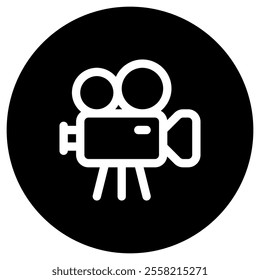 Editable film video camera, film production, studio vector icon. Movie, cinema, entertainment. Part of a big icon set family. Perfect for web and app interfaces, presentations, infographics, etc