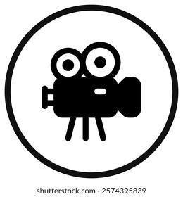 Editable film video camera, film production, studio vector icon. Movie, cinema, entertainment. Part of a big icon set family. Perfect for web and app interfaces, presentations, infographics, etc