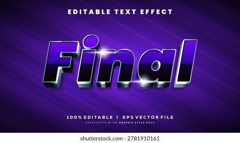 Editable final text effects, metal colors.Text style effects.