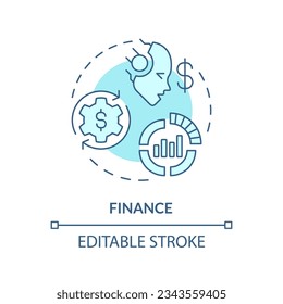 Editable finance icon concept, isolated vector, AI for SEO blue thin line illustration.