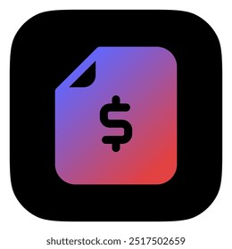 Ícone de vetor de documento financeiro editável. Parte de uma grande família de conjuntos de ícones. Finanças, negócios, investimento, contabilidade. Perfeito para interfaces web e app, apresentações, infográficos, etc