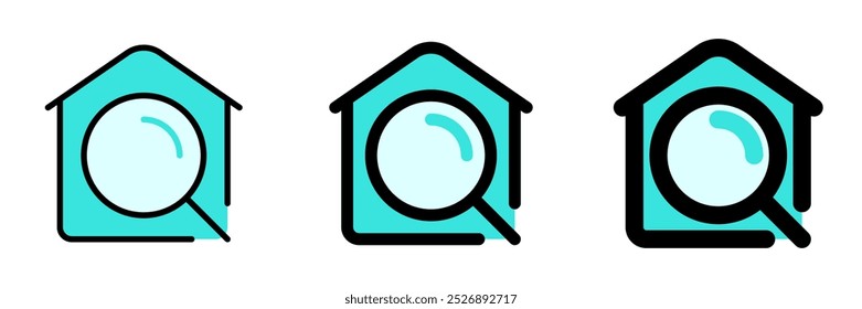 Icono de Vector de búsqueda editable. Propiedad, bienes raíces, construcción, hipoteca, interiores. Parte de una gran familia de iconos. Perfecto para interfaces de Web y App, presentaciones, infografías, etc