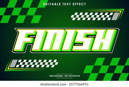 Editable Finish Racing Text Effect with a Racing-Themed Background
