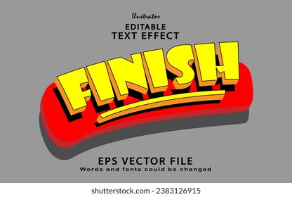 Editable finish text effect vector