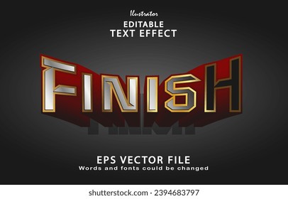 Editable finish text effect vector