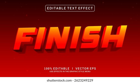 editable finish vector text effect with modern style design