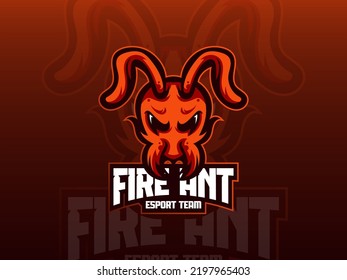 Editable fire ant mascot logo template