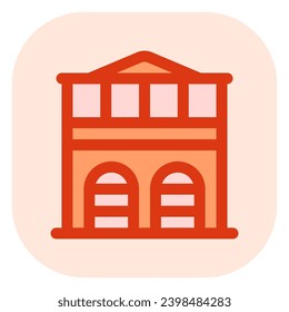 Estación de incendio editable, fábrica, icono del vector de almacén. Parte de una familia de iconos grandes. Perfecto para interfaces web y de aplicaciones, presentaciones, infografías, etc