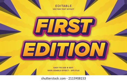 editable first edition vector text effect with modern style design usable for logo or company campaign 