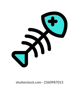 Editable fish bone vector icon. Veterinary, animal, pet care, pet shop. Part of a big icon set family. Perfect for business, web and app interfaces, presentations, infographics, etc