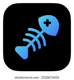 Editable fish bone vector icon. Veterinary, animal, pet care, pet shop. Part of a big icon set family. Perfect for business, web and app interfaces, presentations, infographics, etc