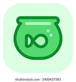 Editable fish bowl vector icon. Veterinary, animal, pet care, pet shop. Part of a big icon set family. Perfect for business, web and app interfaces, presentations, infographics, etc