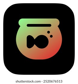 Icono de Vector de pecera editable. Veterinario, animal, cuidado de mascotas, tienda de mascotas. Parte de una gran familia de iconos. Perfecto para interfaces de negocios, Web y App, presentaciones, infografías, etc