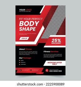 Editable fitness gym workout sports yoga flyer design for digital marketing company. Flyer design template Premium Vector
