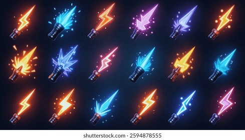 Editable Flash Icons Vector - Web and App Design Toolkit