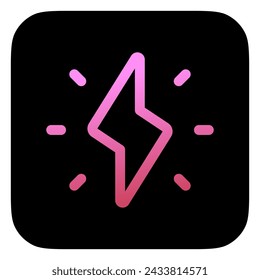 Editable flash on vector icon. Part of a big icon set family. Perfect for web and app interfaces, presentations, infographics, etc