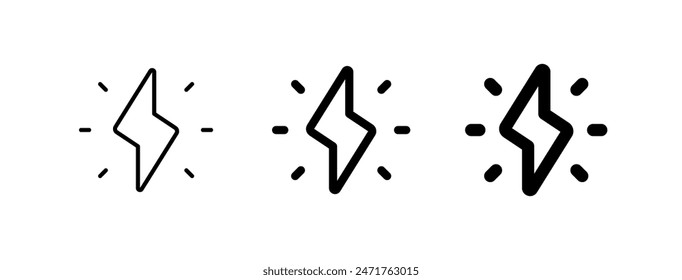 Editable flash on vector icon. Part of a big icon set family. Perfect for web and app interfaces, presentations, infographics, etc