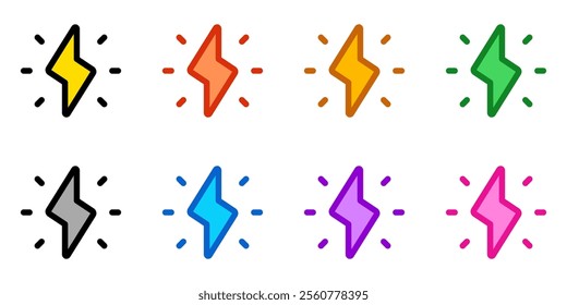Editable flash on vector icon. Part of a big icon set family. Perfect for web and app interfaces, presentations, infographics, etc