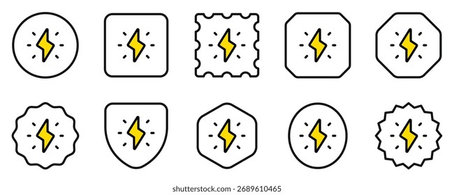 Editable flash on vector icon. Part of a big icon set family. Perfect for web and app interfaces, presentations, infographics, etc