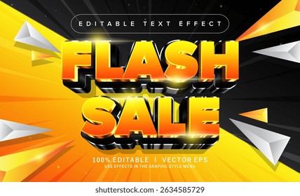 editable flash sale 3d vector text effect with modern style design