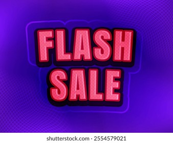 Editable FLASH SALE Text Effect with Red and Purple Colors in Modern Retro Style for Sales, Posters, Promotions, Marketing Campaigns, Ads, and Event Branding