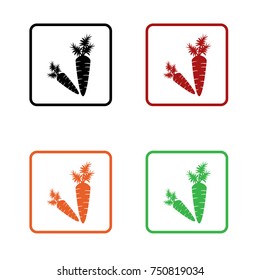 editable flat carrot icon in black red orange and green colors isolated for web and applications