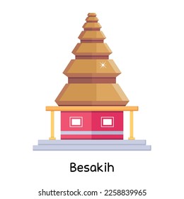 An editable flat design of besakih