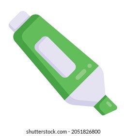 Editable flat design of highlighter icon