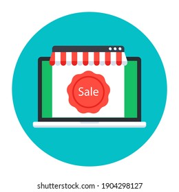 
Diseño plano editable de la venta de compras en línea