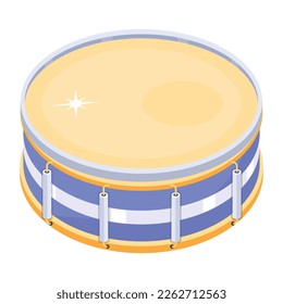 An editable flat design of plena drum