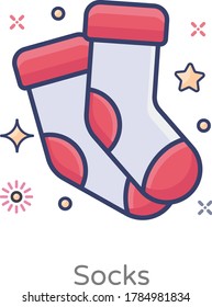 Editable flat design of socks icon