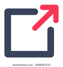 Editable flat design of upward right corner arrow