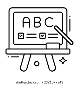        Editable flat design vector of abc board 