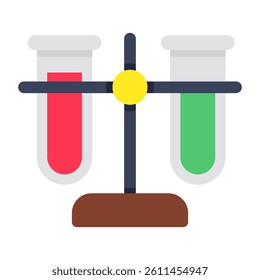 Editable flat design vector of test tubes