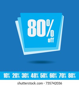 editable flat geometric vector banners, advertising campaign in retail, sale promo marketing, ad offer on shopping. blue discount, offer, price, and label design