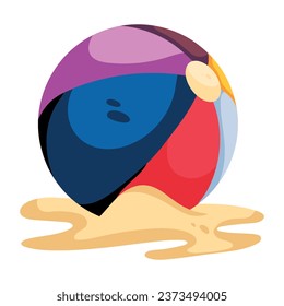 An editable flat icon of beach ball  