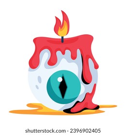 An editable flat icon of bloody candle 